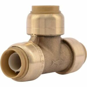U370LFA Tee Plumbing Pipe Connector 3/4 In, PEX Fittings, Push-to-Connect, Coppe