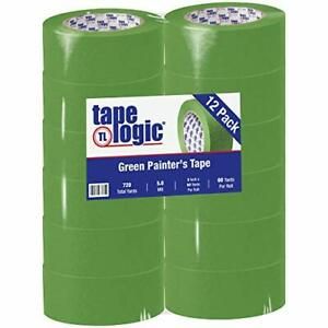 Aviditi Tape Logic 2 Inch x 60 Yards Premium Green Painter&#039;s Tape Pack of 12 ...
