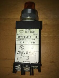 Allen Bradley 800T-RST10 Amber Pilot Light 120 Volt