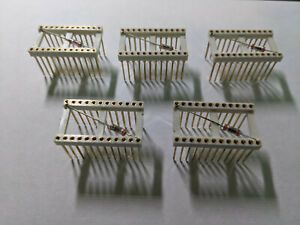 Lot of 5 24-pin .6 Garry wire wrap &#034;quiet&#034; gold-plated socket