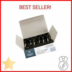 Business Source Fold-Back Binder Clips, Black, Large (36552)
