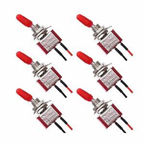 6pcs Sub-Mini Toggle Rocker Switch ON/Off 2 Position 2 Pin SPST with Pre-soldere