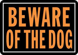 Hy-Ko Products 838 Beware of Dog Aluminum Sign 9.25&#034; x 14&#034; Orange/Black, 1 Piece