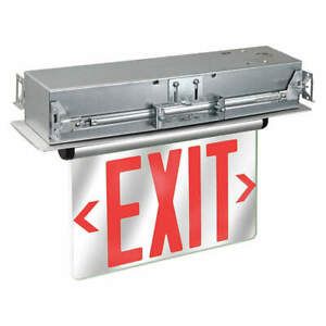 LUMAPRO 53RH96 Exit Sign,3.0W,LED,Red Letter,Aluminum
