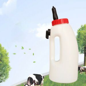 4L Cow Calf Milk Feeding Bottle with Nipple Feeder Screw-On Teat Feeder