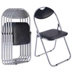Costway 6 PCS Folding Chairs Furniture Home Outdoor Picnic Portable Black