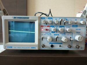 BK Precision 2120B, 30MHz Dual Trace Analog Oscilloscope - Tilted Screen