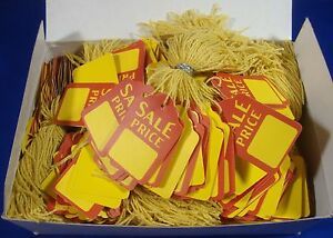1000 Qty. Sale Price Strung Merchandise Tags #5 Retail Store Supplies