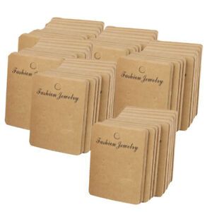 5x 100pcs Kraft Paper Stud Ear  Jewelry Display Packaging Hanging Cards