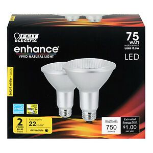 Feit PAR30LDM/930CA/2 LED Light Bulbs, Par30, Warm White, 750 Lumens,