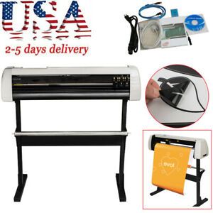 33 Inch Plotter Machine 850mm Paper Feed Vinyl Cutter Cutting with Stand LCD USA