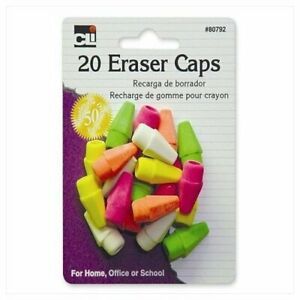 Charles Leonard Inc. 80792 Eraser Caps Assorted Neon Colors 20 Count