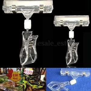 12pcs Sign Holder Display Clip Label Card Tag Rack for Shelving Supermarkets