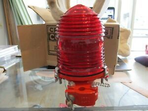 Vintage CROUSE HINDS  Marker Light Fixture *NEW OLD STOCK!* Military Surplus Red