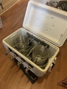 NY Brew Supply Jockey Box Cooler - 4 Faucet, 5/16&#034; x 50&#039; Stainless Coils, 48qt.