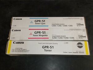 Genuine Canon GPR-51 3 Color Toner Set iR Adv C250 C255 C350 C355 Factory sealed