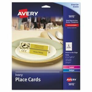 Avery Tent Place Cards, Ivory, 1 7/16&#034; x 3 3/4&#034;, 150 Cards (AVE5012)