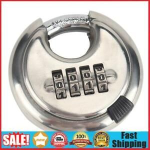 4 Digit Combination Discus Lock Keyless Stainless Steel Disc Padlock 70mm