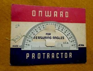 Vintage Metal Protractor Onward New Original Card 5