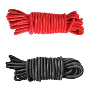 2pcs 4mm 5m Elastic  Rope Shock Cord Kayak Boat Tie Down Black &amp; Red