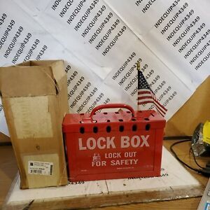 BRADY 65699 PORTABLE METAL RED 13 LOCK BOX  *17C6*