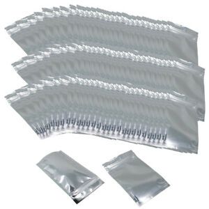 100 Pieces Zip Mylar Bag Aluminum Foil Pouches Reusable for Fresh Keeping