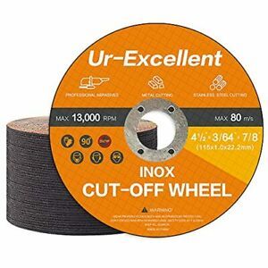 Ur-Excellent 50 PACK 4 1/2 Inch Thin Cut Off Wheels, Cutting Wheels On Angle