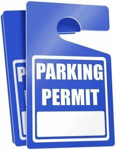 Parking Permit Hang Tags (Blue) TOUGH and THICK  Write-On Easy DIY Mirror