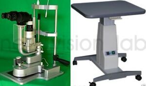 Slit Lamp Z Type 3 Step ,Aluminium Base &amp; Motorized Table