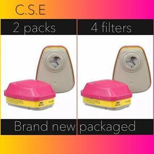 3M 60923 P1OO Organic Vapor/Acid Gas Replacement Cartridge,2 Pair. Exp. 4/2025