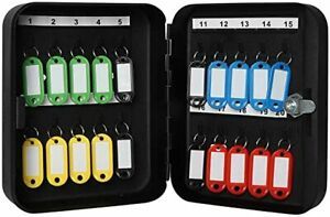 Security Metal Key Box, Small Adjustable Wall Mount Key Lock Cabinet, Black