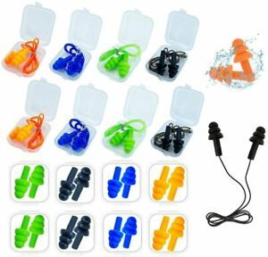 16 Pairs Soft Reusable Waterproof Noise Canceling Ear Plugs for Sleeping Concert
