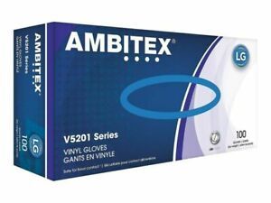 Ambitex Large Vinyl Gloves V5201 Series 100 Count