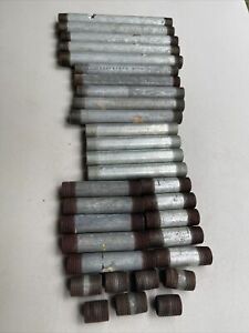Lot of 31  1” galvanized Conduit  Nipples 12”, 10”, 8”, 4”, Close