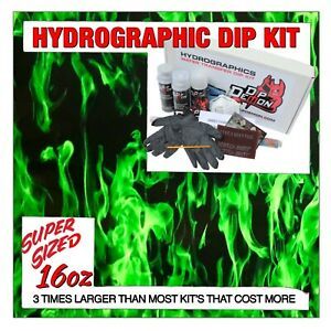 Hydrographic dip kit Green Flames hydro dip dipping 16oz
