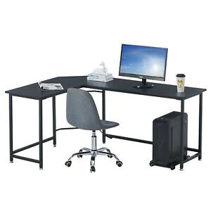 L-Shaped Computer Desk With CPU Bracket Home Office Learning Station Game Table