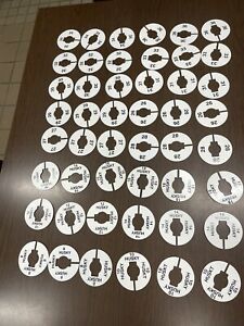 48 Boys / Teen Clothing Size Dividers Hanger Marker Tags White Round Discs 8-36