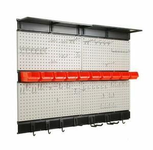 Garage Storage, 48x36 inch Pegboard with Hooks Garage Storage Bins Tool Board