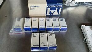 CORNING MICROSCOPE SLIDE COVER GLASS NO.1  18 mm SQ. No. 0  22 mm Sq. 1 Oz.