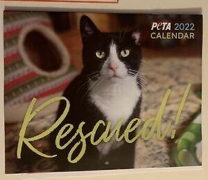 New PETA Rescued 2022 Wall Calendar &amp; Desk Planner 12 Month &amp; 4 Greeting Cards