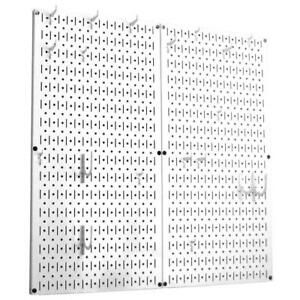 Kitchen Pegboard White Metal Peg Board Pantry Organizer with Hooks 32x32 in. New