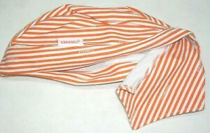 KT Industries 4-3130WO White &amp; Orange Stripe Welding Bandana by Comeaux OFSA