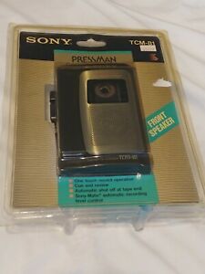 Sony TCM-81 Handheld Pressman Cassette Voice Recorder NOS New plastic yellowed