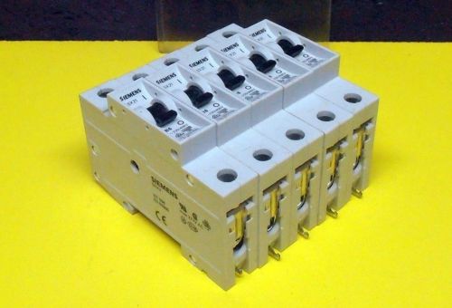 Lot of 5 siemens 5sx21 6b, 1 pole, 277 vac, 6 amp, circuit breakers for sale