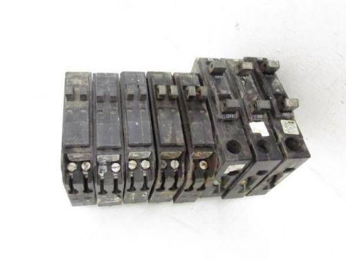 Lot of 8 Square D Type QOT Electrical Circuit Breakers 15 &amp; 20 AMP