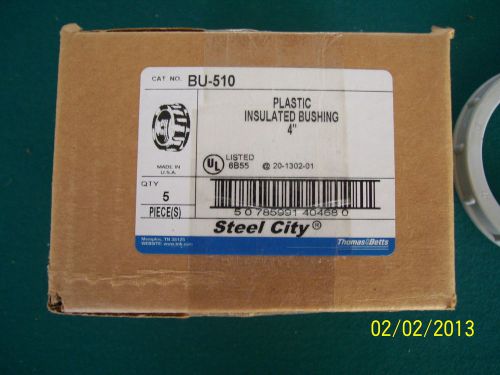 One box of five - t &amp; b #bu-510 - 4&#034; plastic bushing - new - many available for sale