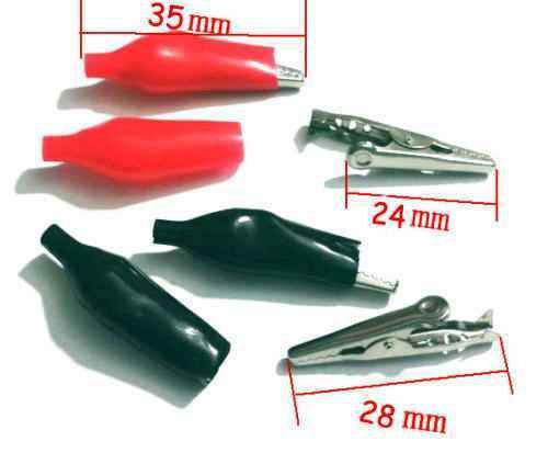 10 pcs (5 x black + 5 x red) alligator clip clamp test testing probe for sale