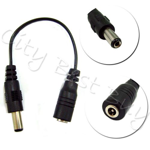 1 x DC Power Jack 5.5mm Male Plug to 3.5mm Female Cable Wire 24AWG CCTV Cameras