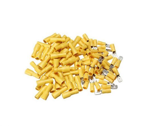 100pcs assorted electrical wire terminals connectors male + female crimp spade for sale