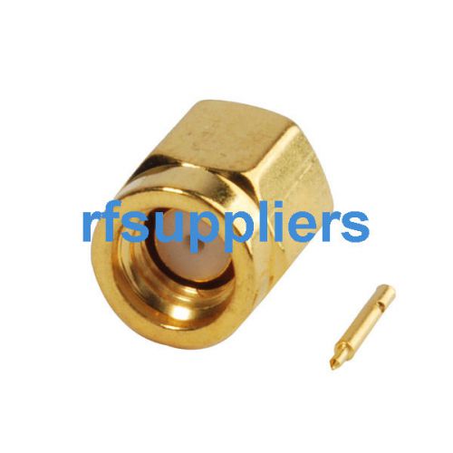 Ssma solder plug male pin rf coaxial connector for .086&#039;&#039; cable rg405 new for sale
